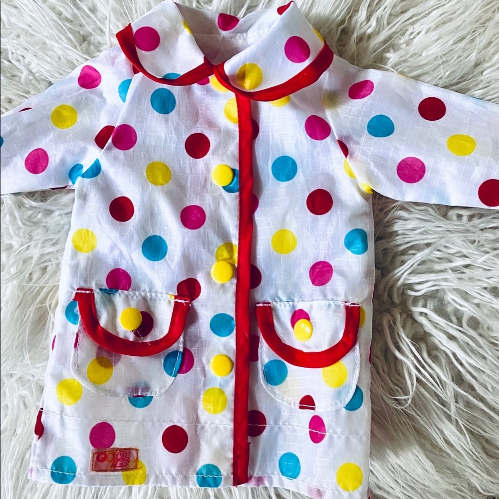 American Girl Doll- polka dot raincoat